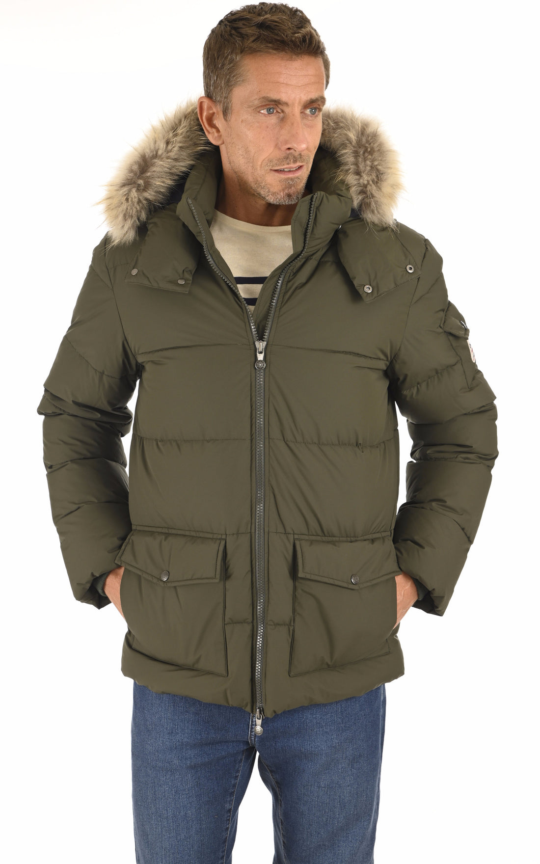 A &quot;AUTHENTIC RIPSTOP FUR&quot; Kaki Pyrenex Ves Doudoune Homme opened photo