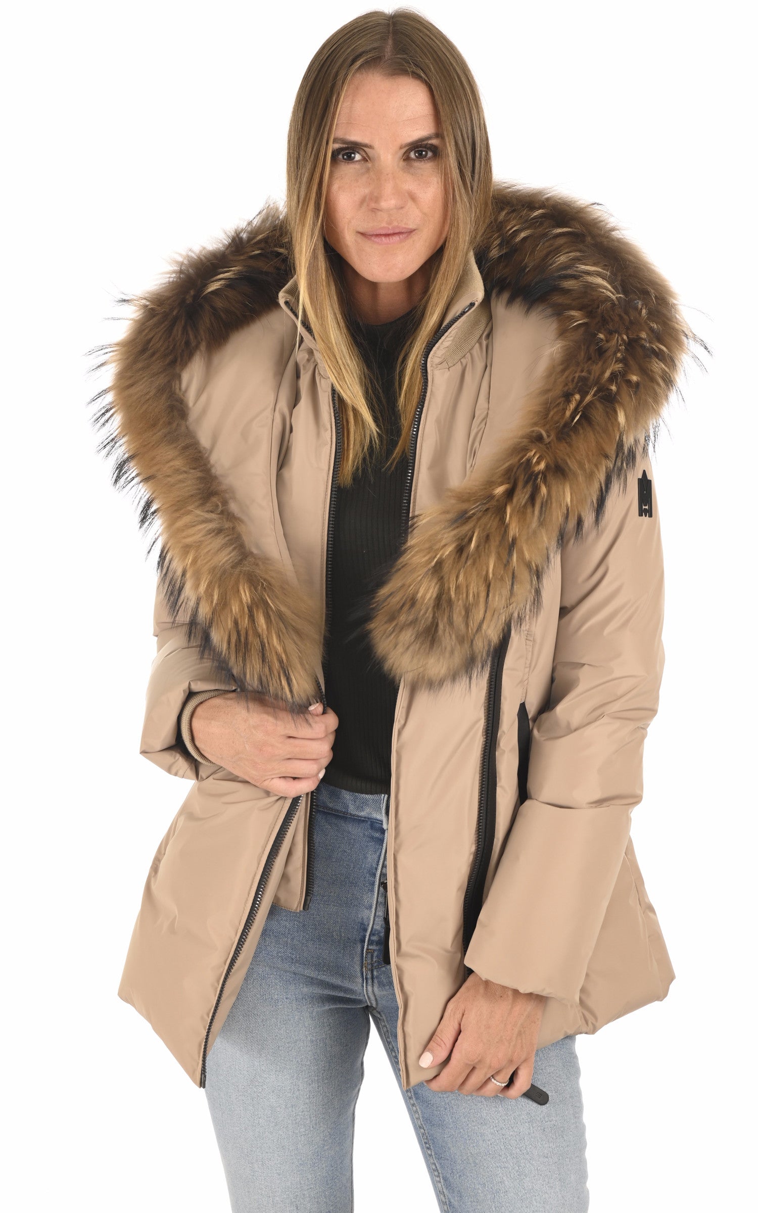 A "ADALI-F" Camel Mackage 3/4 Doudoune Femme closed photo 2
