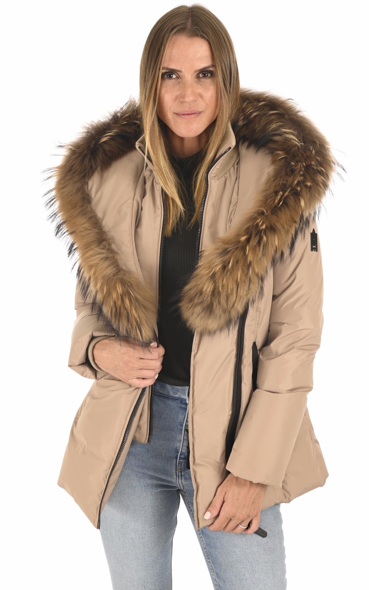 A "ADALI-F" Camel Mackage 3/4 Doudoune Femme closed photo