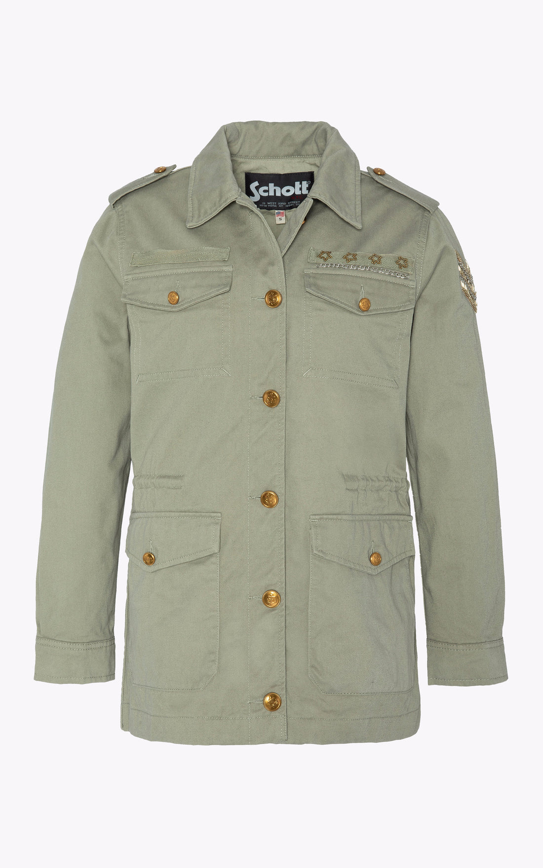 A &quot;JKTBONNIEW&quot; Vert Schott Veste Femme opened photo