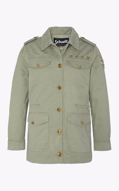 A &quot;JKTBONNIEW&quot; Vert Schott Veste Femme details photo