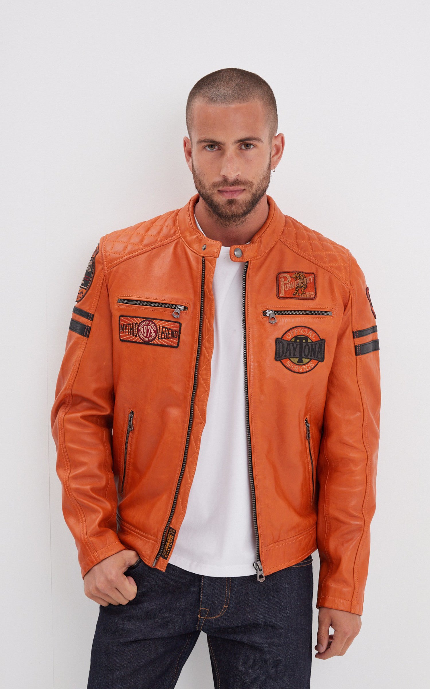 A &quot;WALKOR 102831&quot; Orange Daytona 73 Blouson Homme opened photo 1