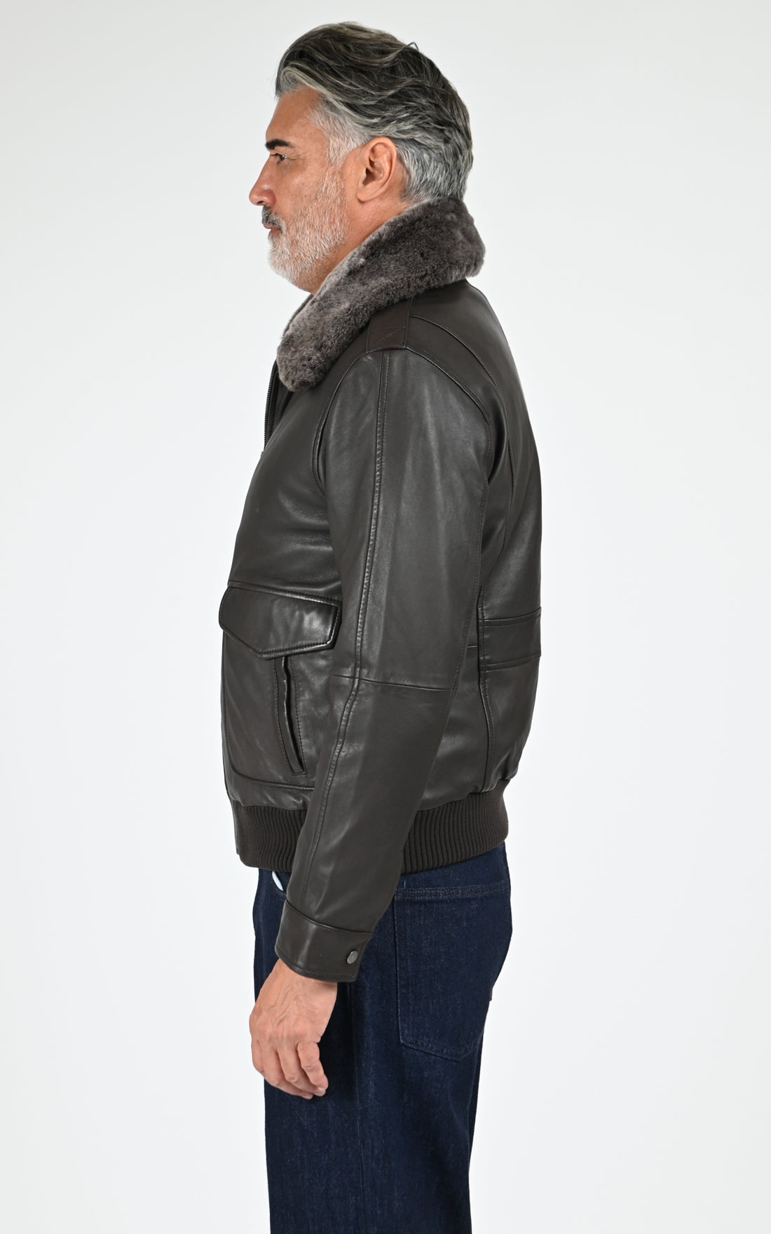 Pilote cuir agneau marron