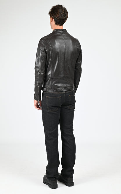 Blouson Mumbai cuir chocolat