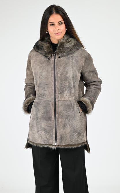 Veste agneau de Toscane Eden taupe