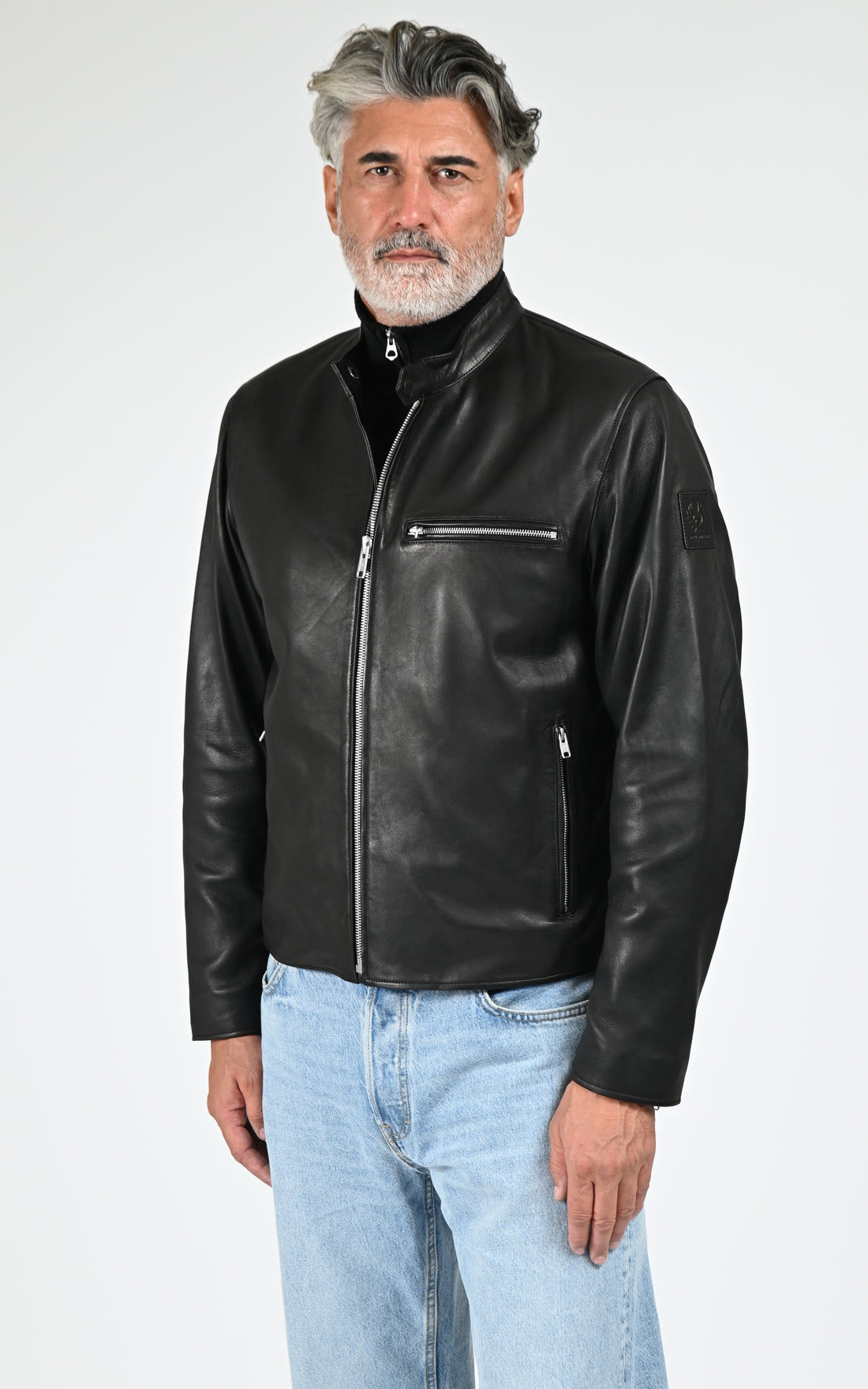 Blouson cuir Track Racer noir