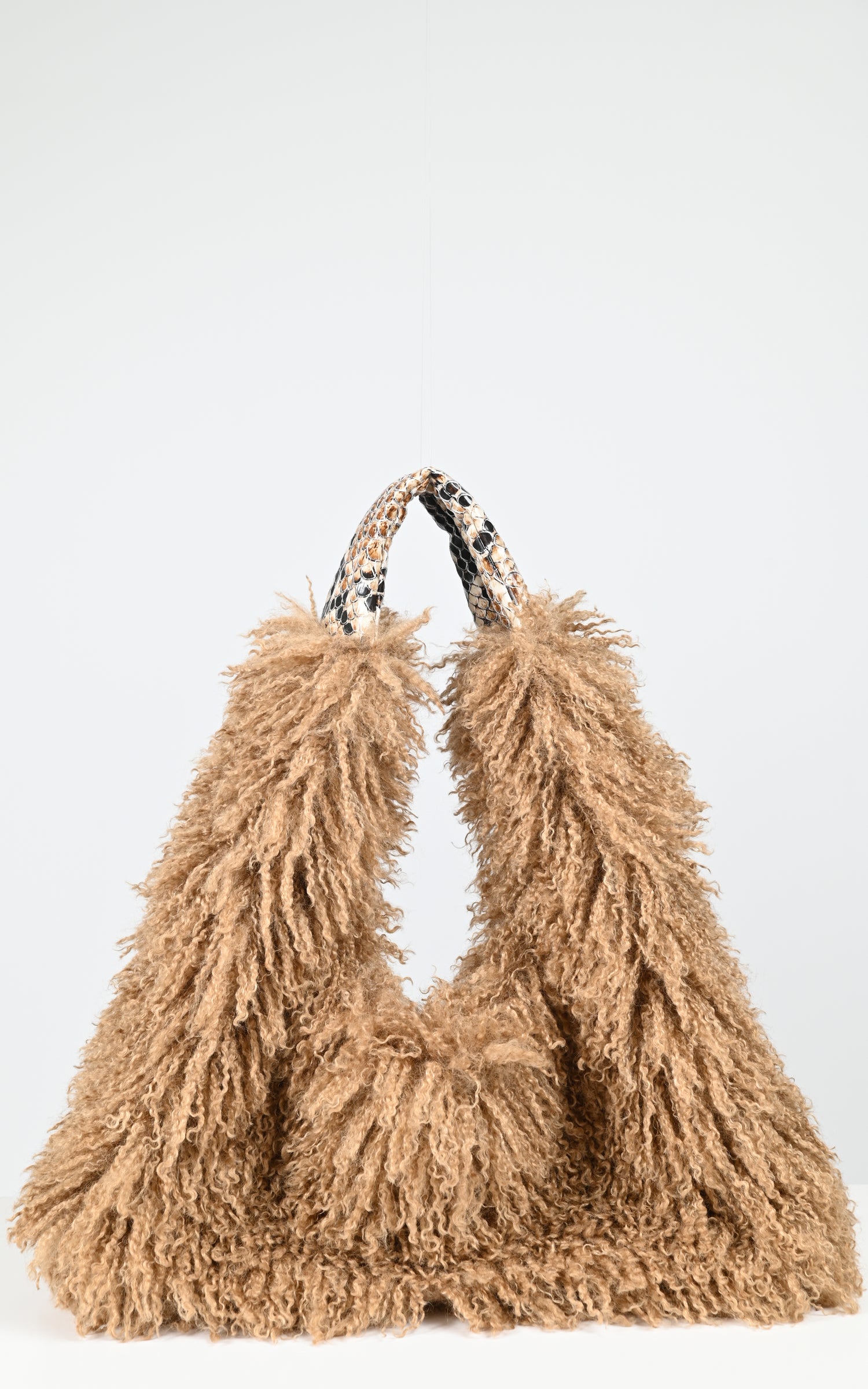 Sac fausse fourrure Heart Snake camel 1