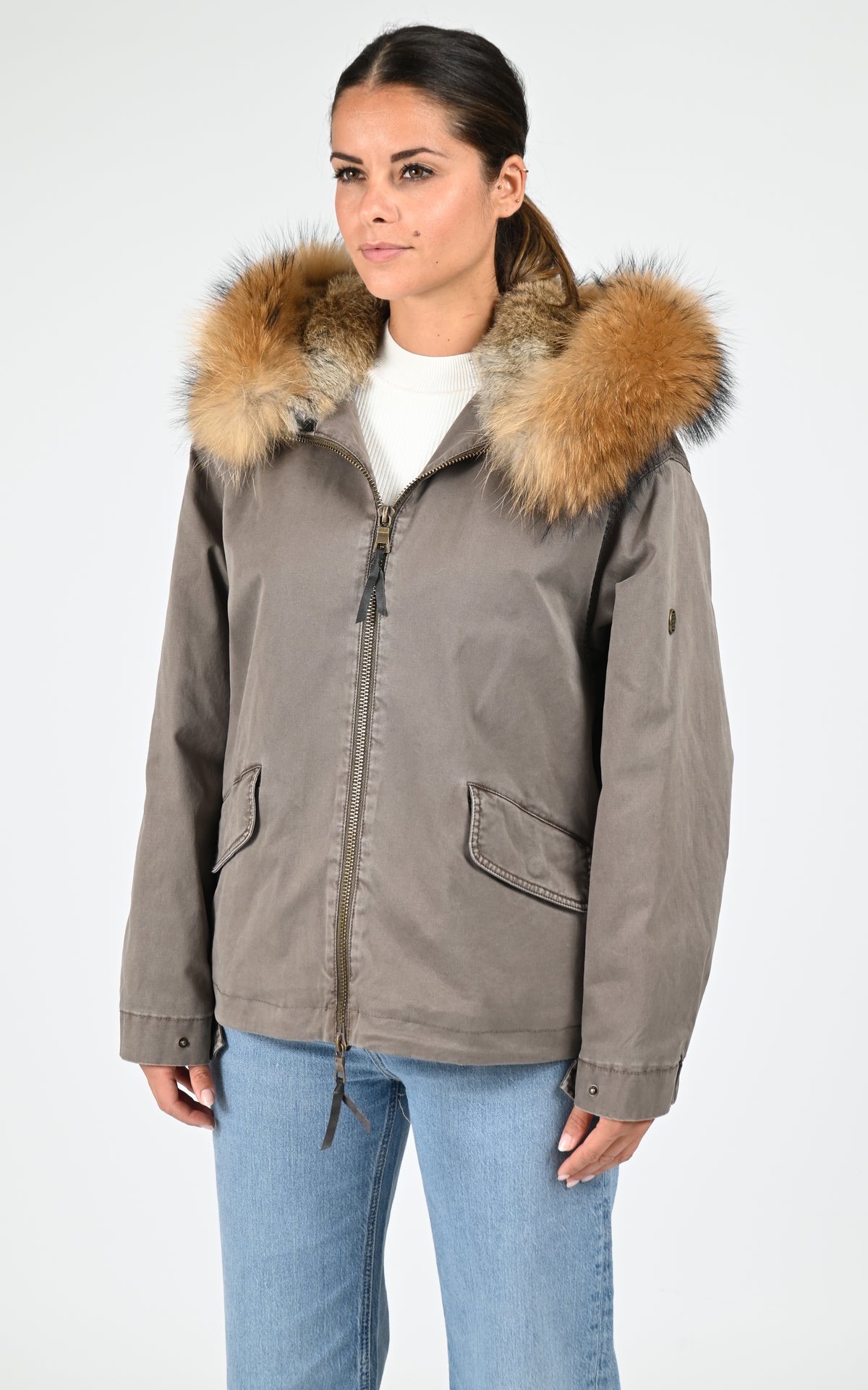 Blouson De Toile Femme Et Dieu Créa La Femme - Taille 42, Crème, 58% Coton, Neuf