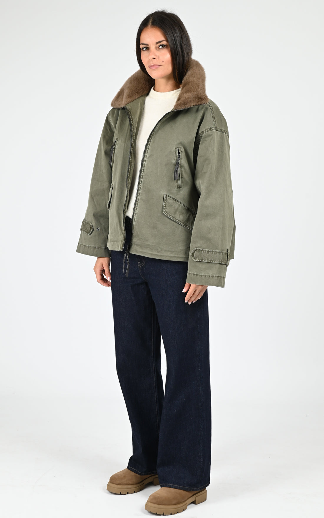 Veste toile army Tyra kaki