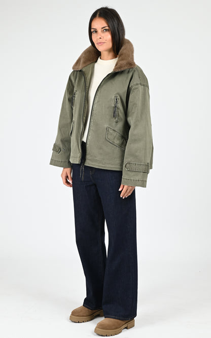 Veste toile army Tyra kaki