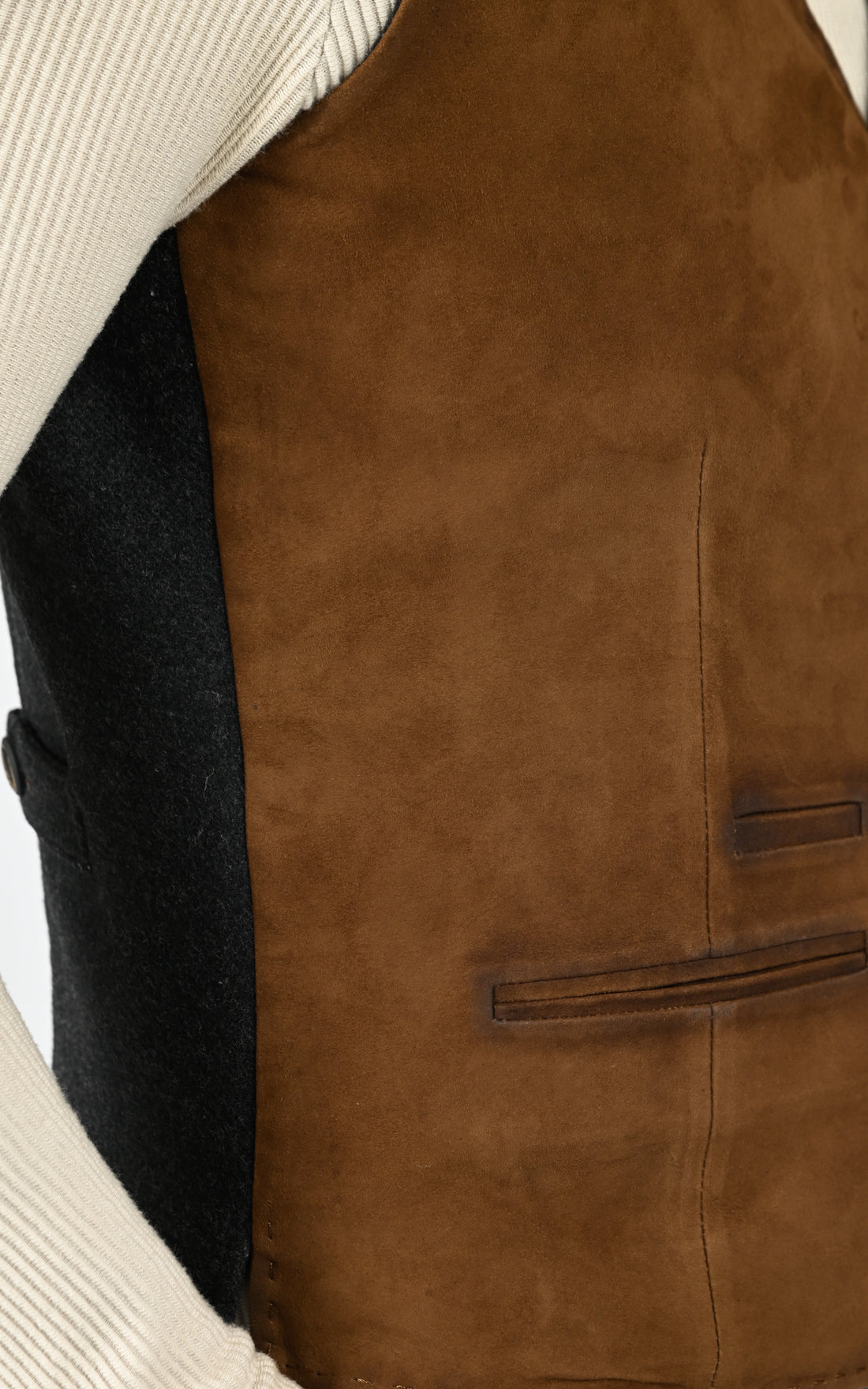 Gilet daim Renzo marron