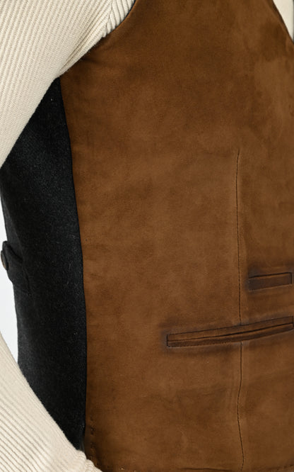 Gilet daim Renzo marron