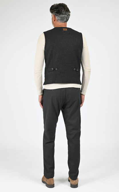 Gilet daim Renzo marron