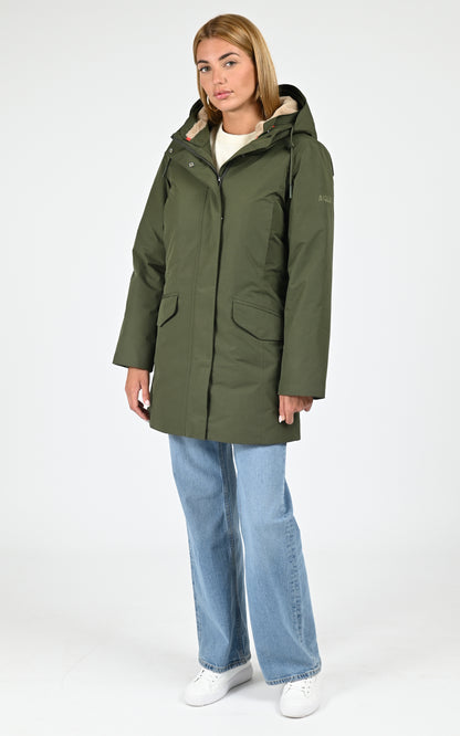 Parka longue ajustée GORE-TEX kaki