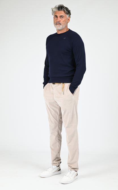 Pantalon velours côtelé beige