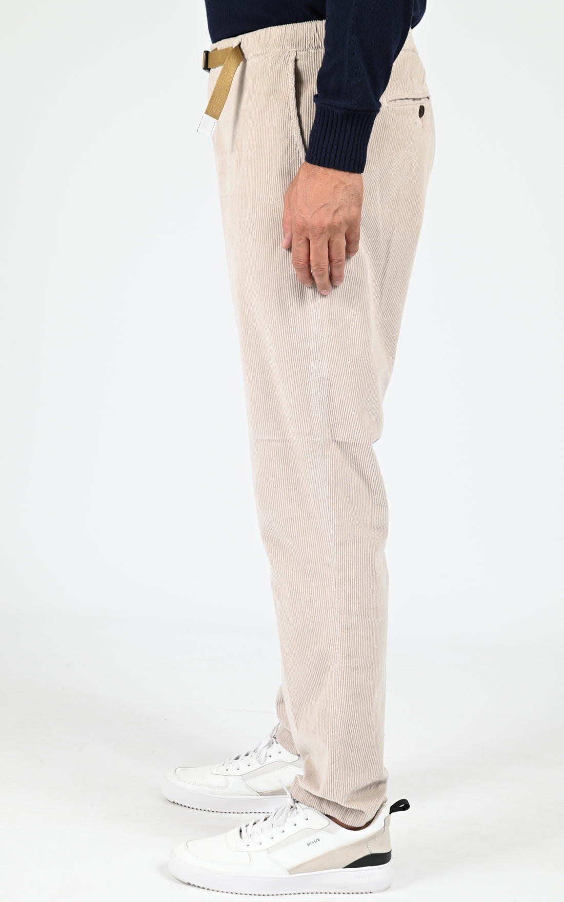 Pantalon velours côtelé beige