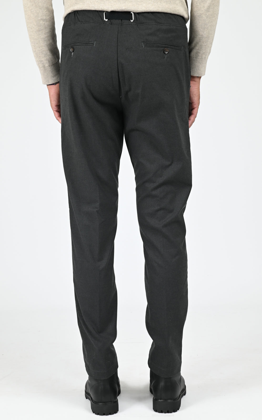 Pantalon droit toucher laine gris