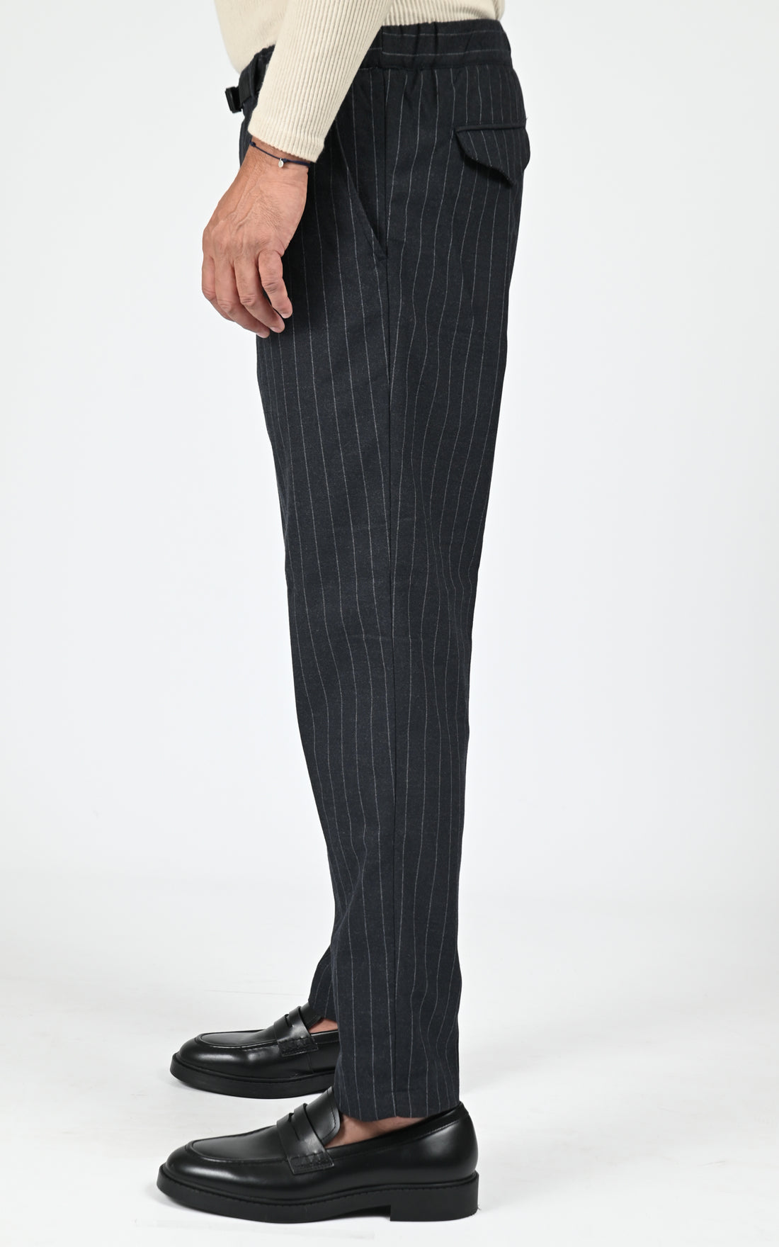 Pantalon toucher laine anthracite