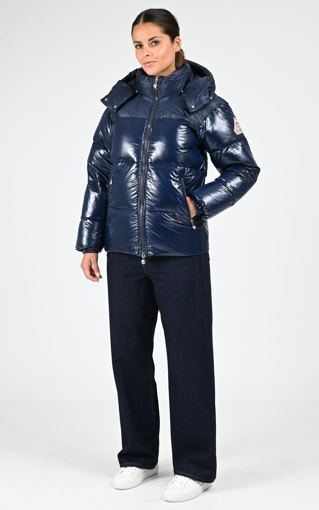 Doudoune courte capuche Lively bleu marine