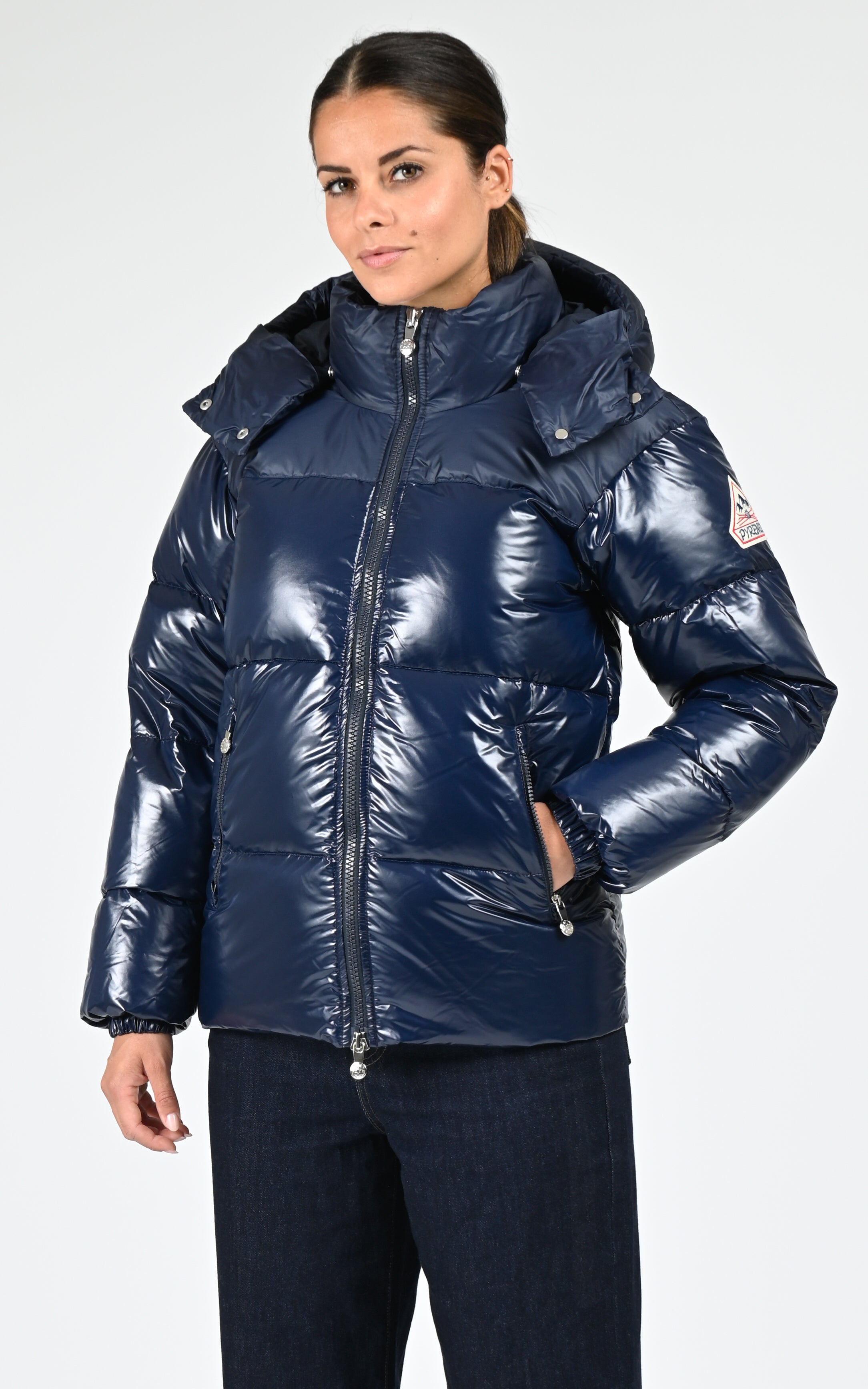 Pyrenex Lively short navy down jacket with hood - La Canadienne