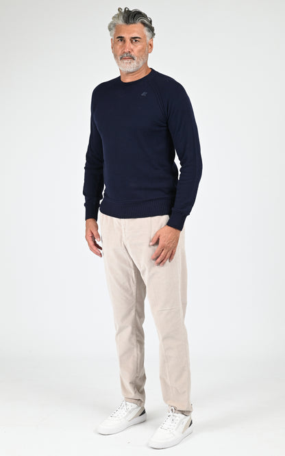 Pull laine Sebas bleu marine