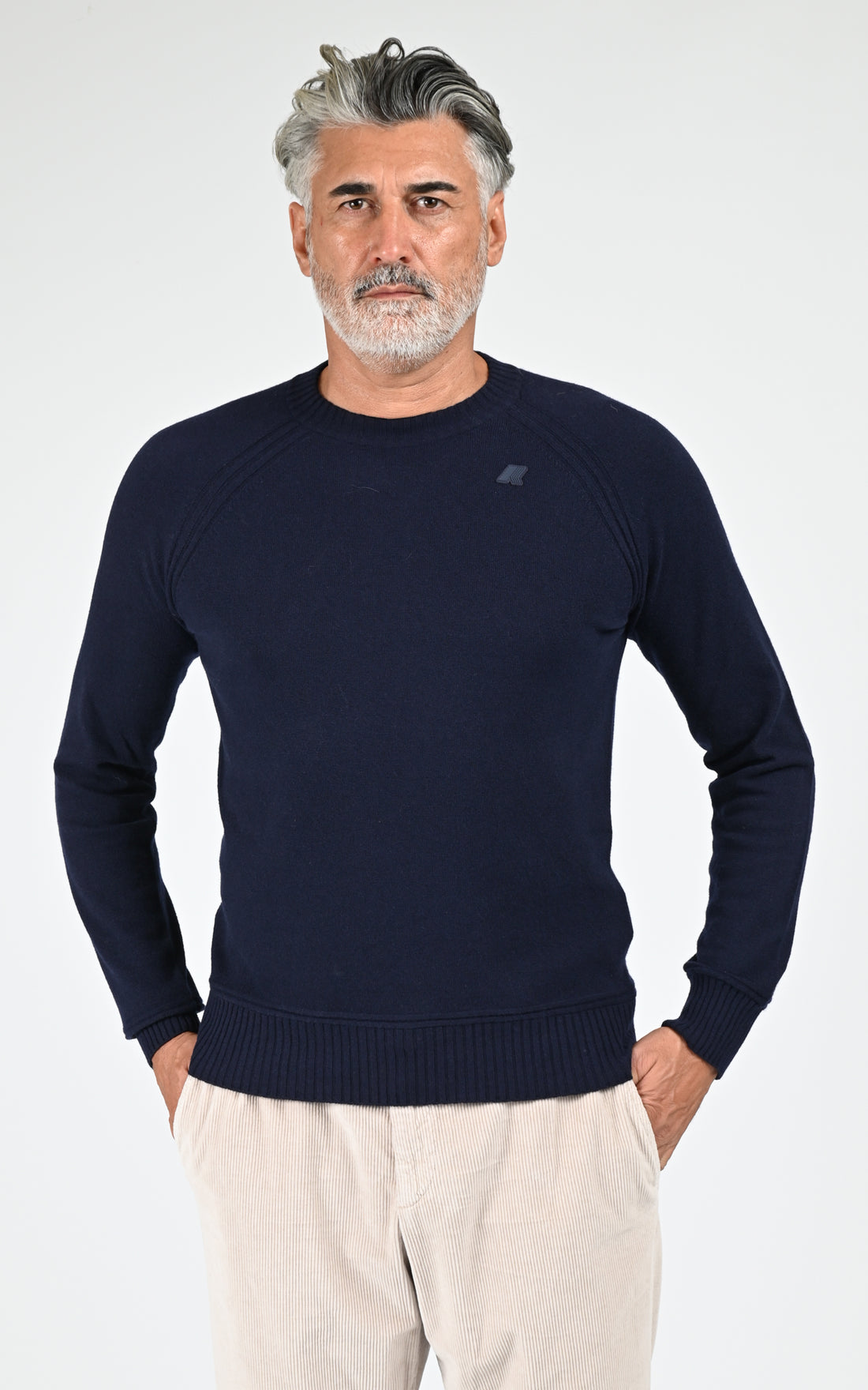 Pull laine Sebas bleu marine