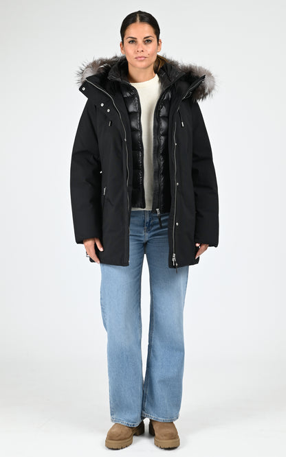 Parka fourrure cintrée Jenni-X noir