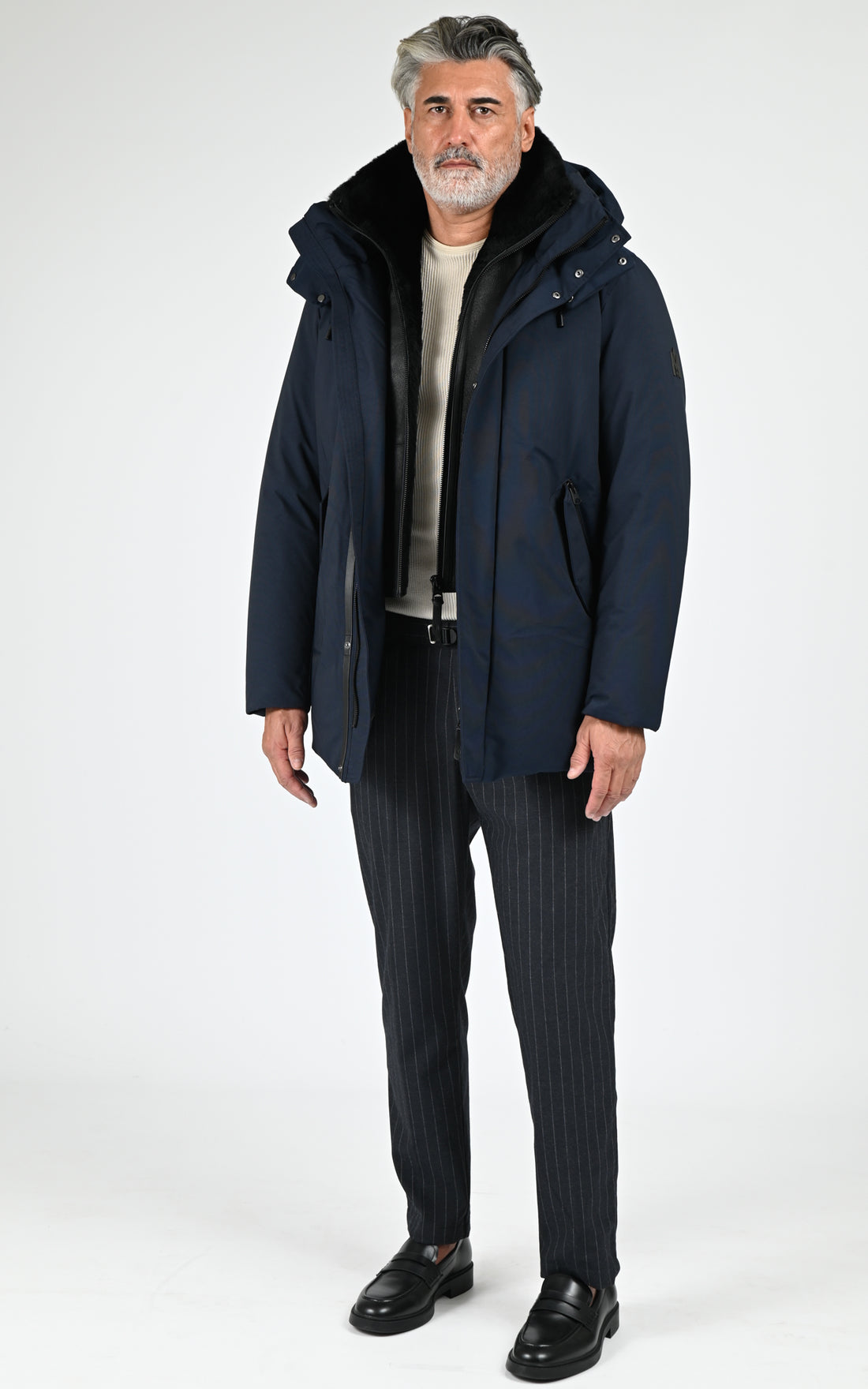 Parka mi-longue 2-en-1 Sullivan bleu marine