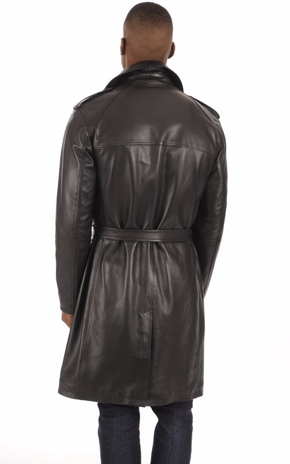 A &quot;GEORGE BIS&quot; Noir La Canadienne Manteau Homme back photo