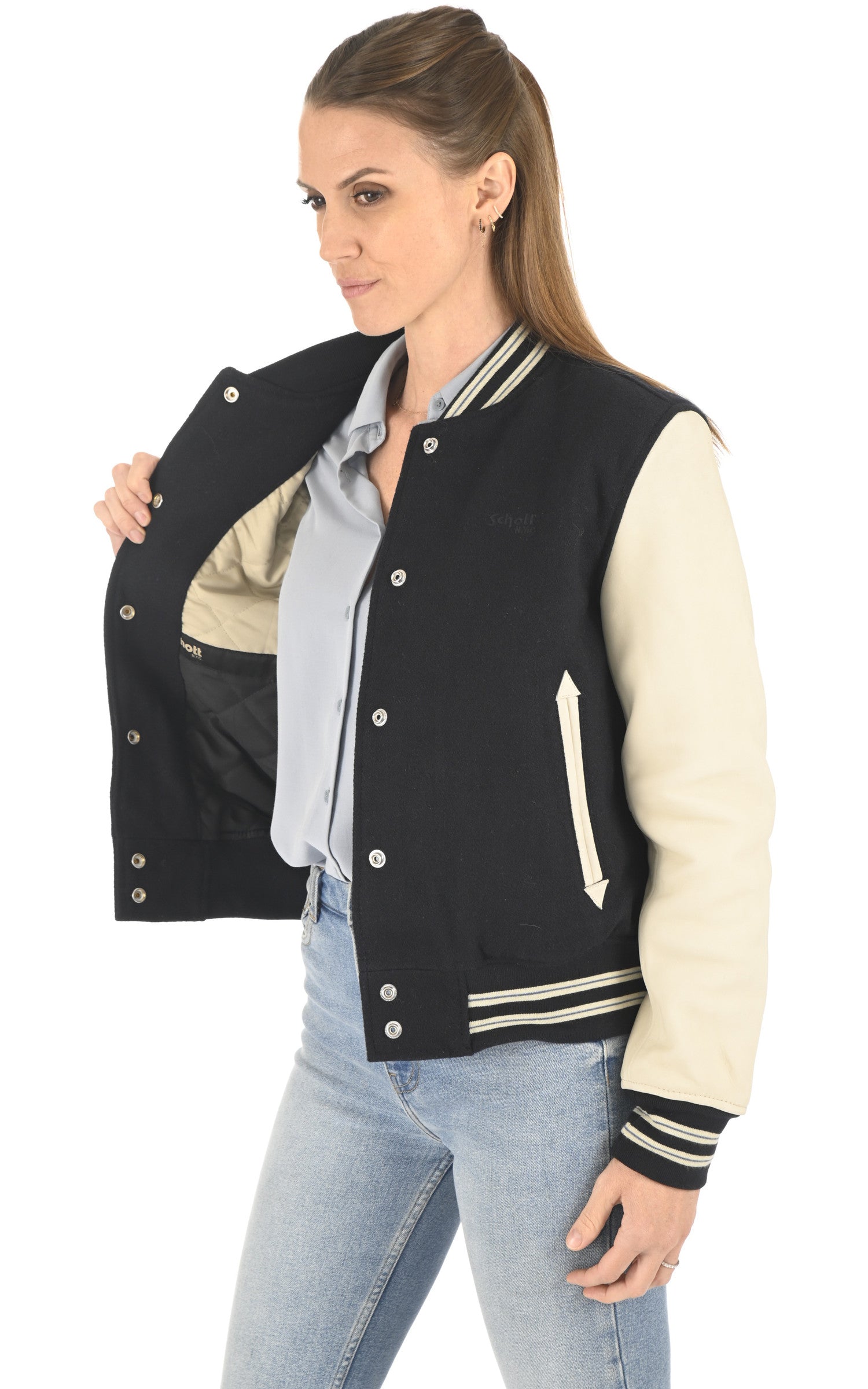 A "LCW6900" Navy Schott Blouson Femme interior photo 2