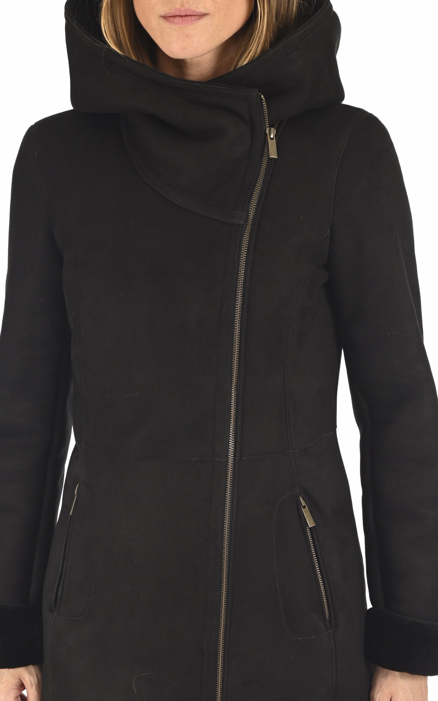 A &quot;EDITH&quot; Noir La Canadienne Veste Femme details photo 5