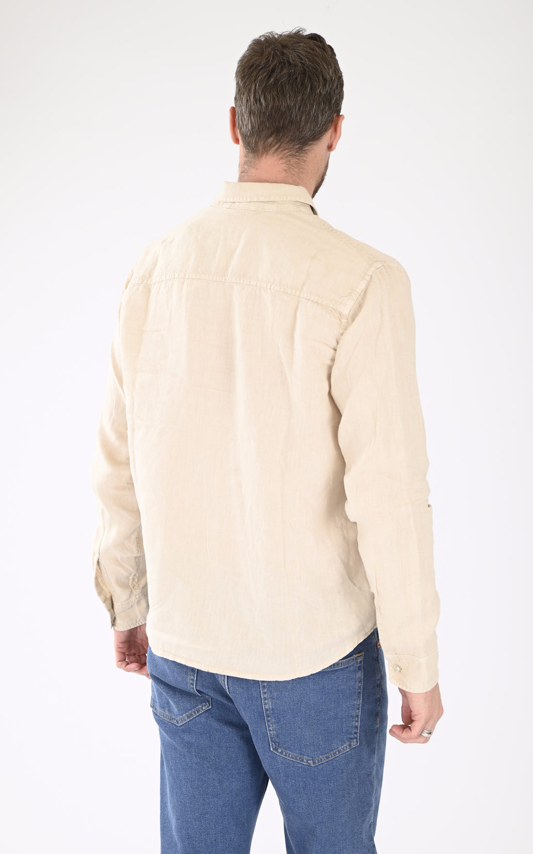 A &quot;SANTIAGOML&quot; Beige Schott Chemise Homme opened photo