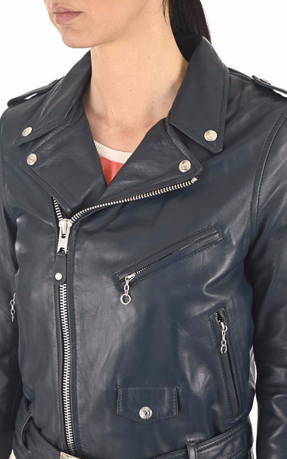 A &quot;LCW8600&quot; Bleu Foncé Schott Perfecto Femme details photo