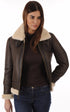 A "LCW1257" Marron Schott Bombardier Femme opened photo
