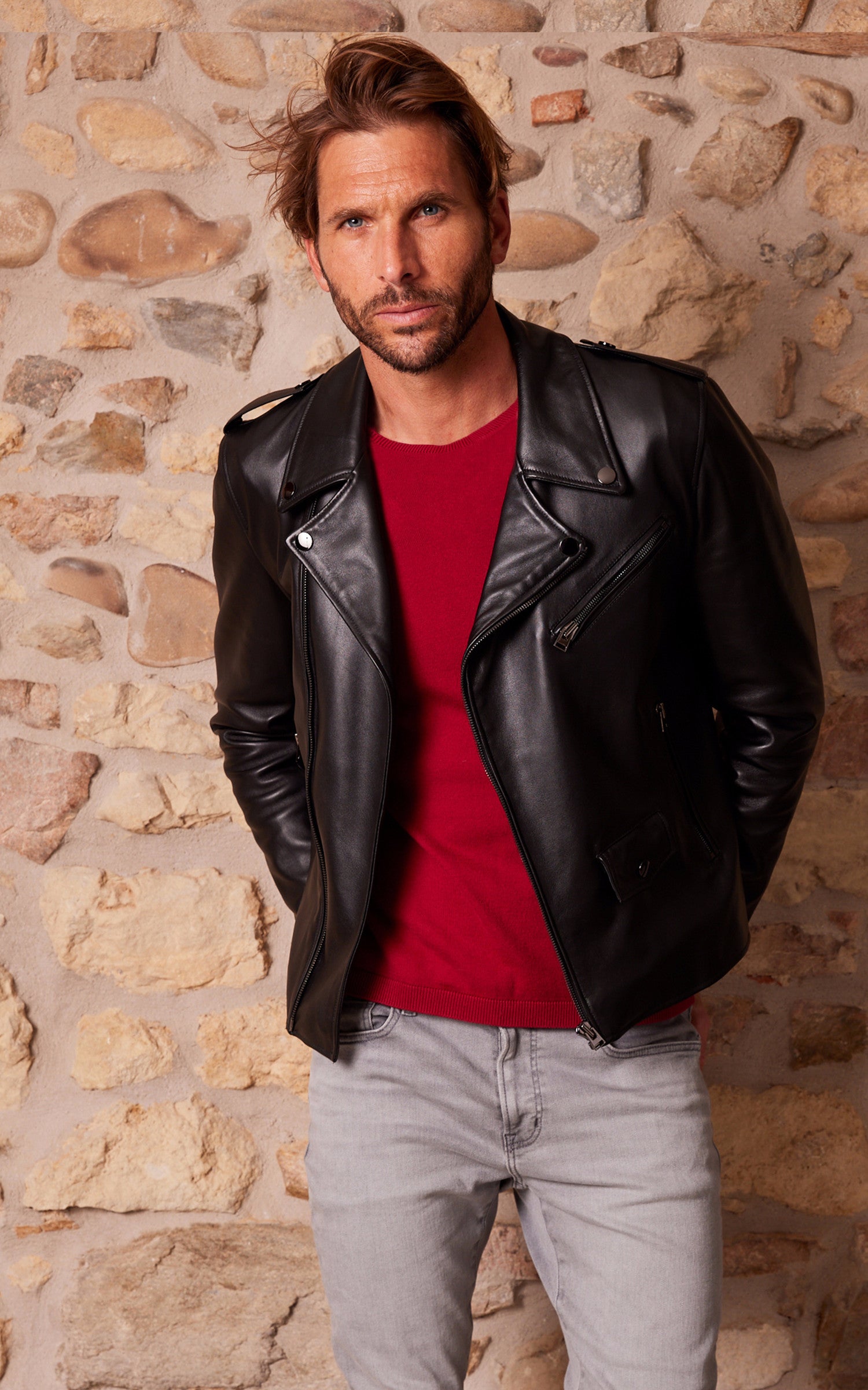 A &quot;SCARO FF&quot; Noir La Canadienne Perfecto Homme details photo 5