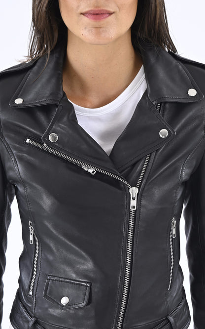 A &quot;ROCK GIRL&quot; Noir Serge Pariente Blouson Femme details photo