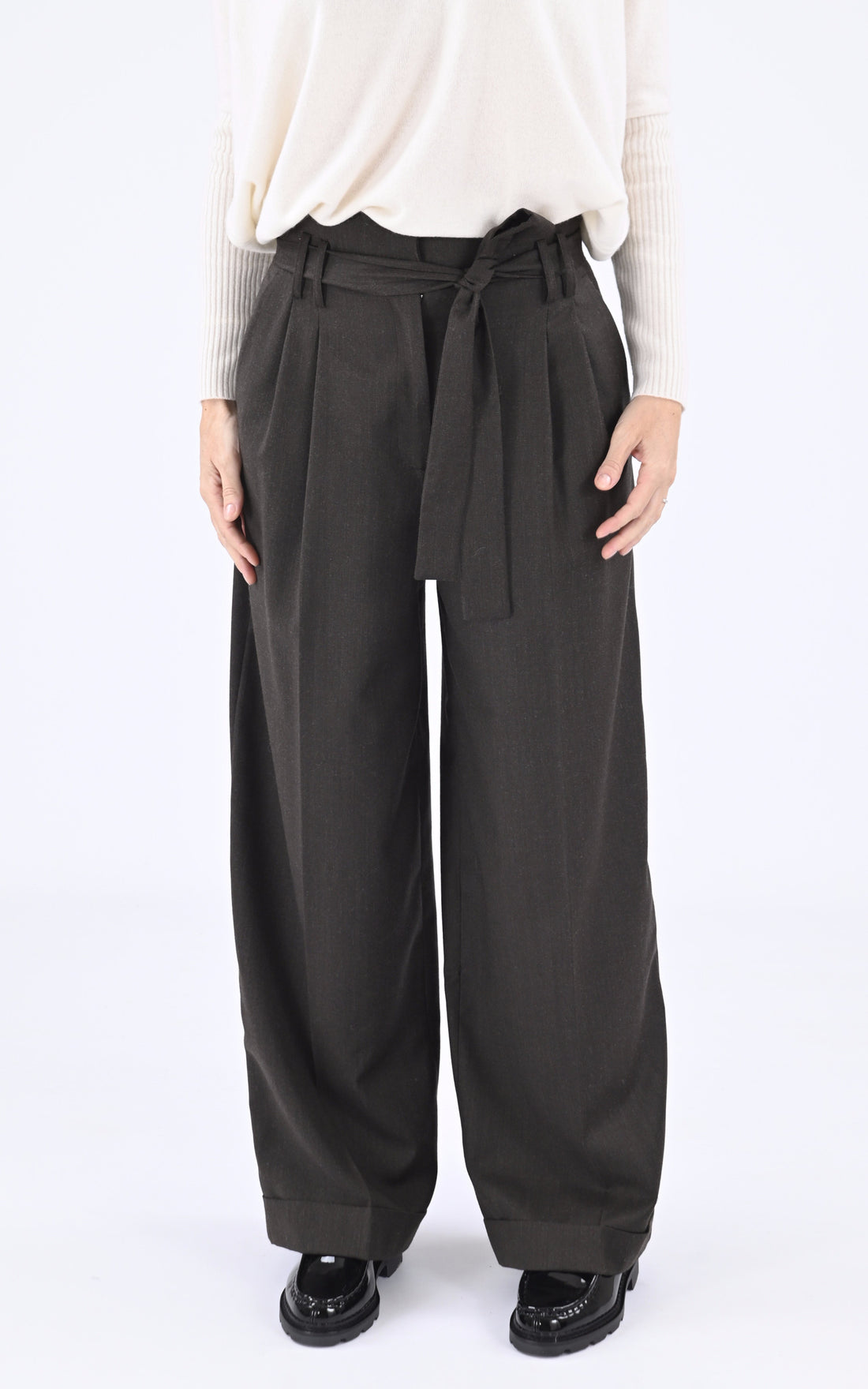 A &quot;PIA&quot; Marron Tara Jarmon Pantalon Femme opened photo