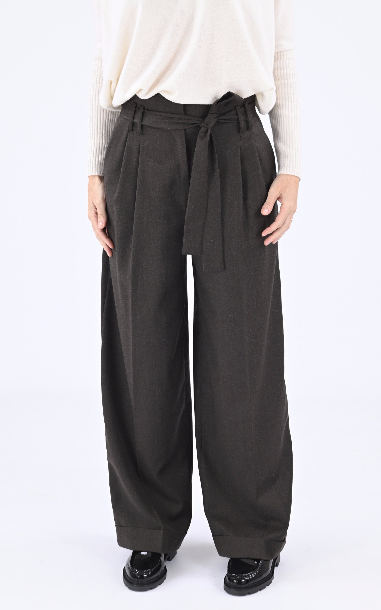 A &quot;PIA&quot; Marron Tara Jarmon Pantalon Femme opened photo 1