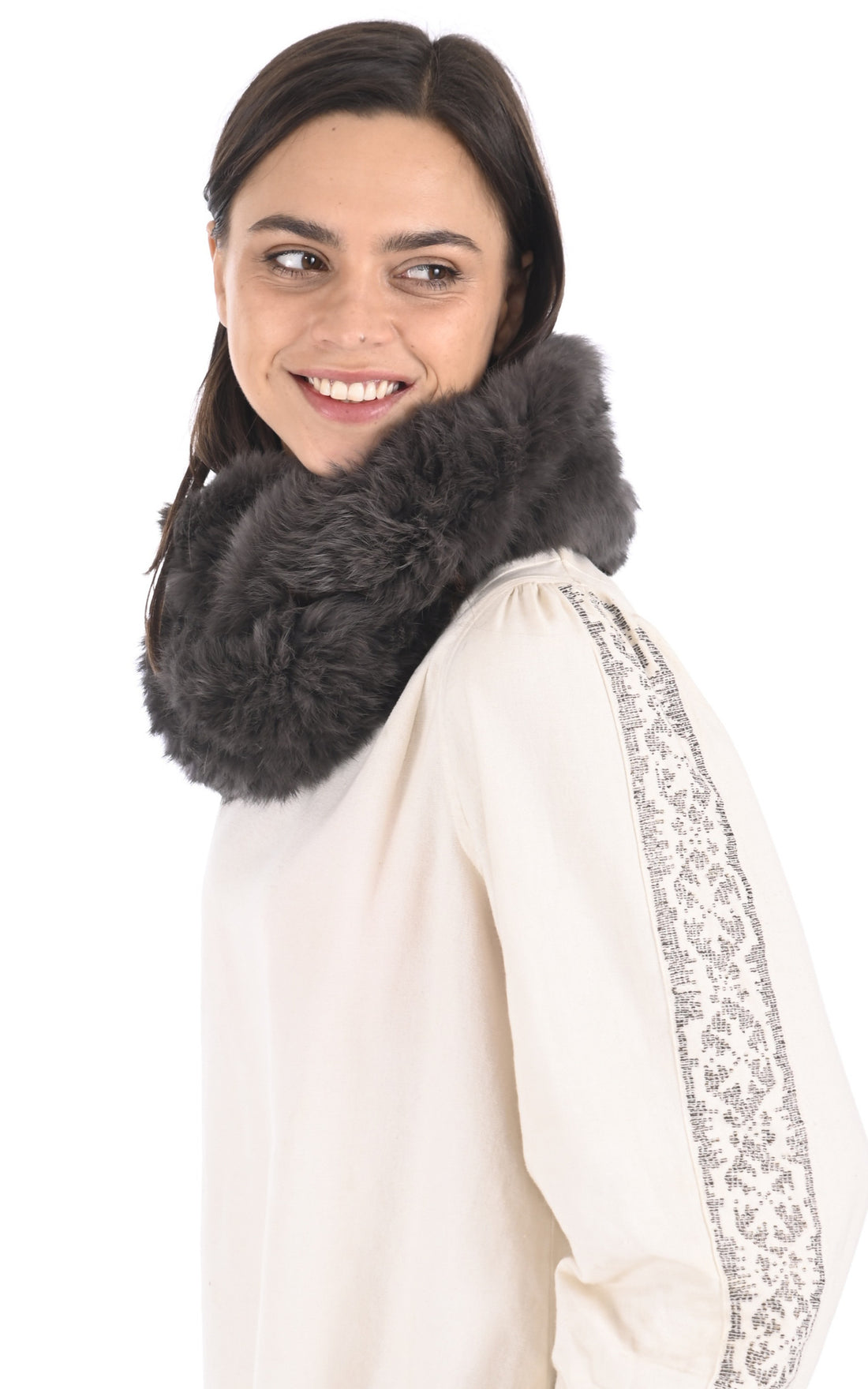 A &quot;SNOOD&quot; Gris La Canadienne Snood Femme opened photo