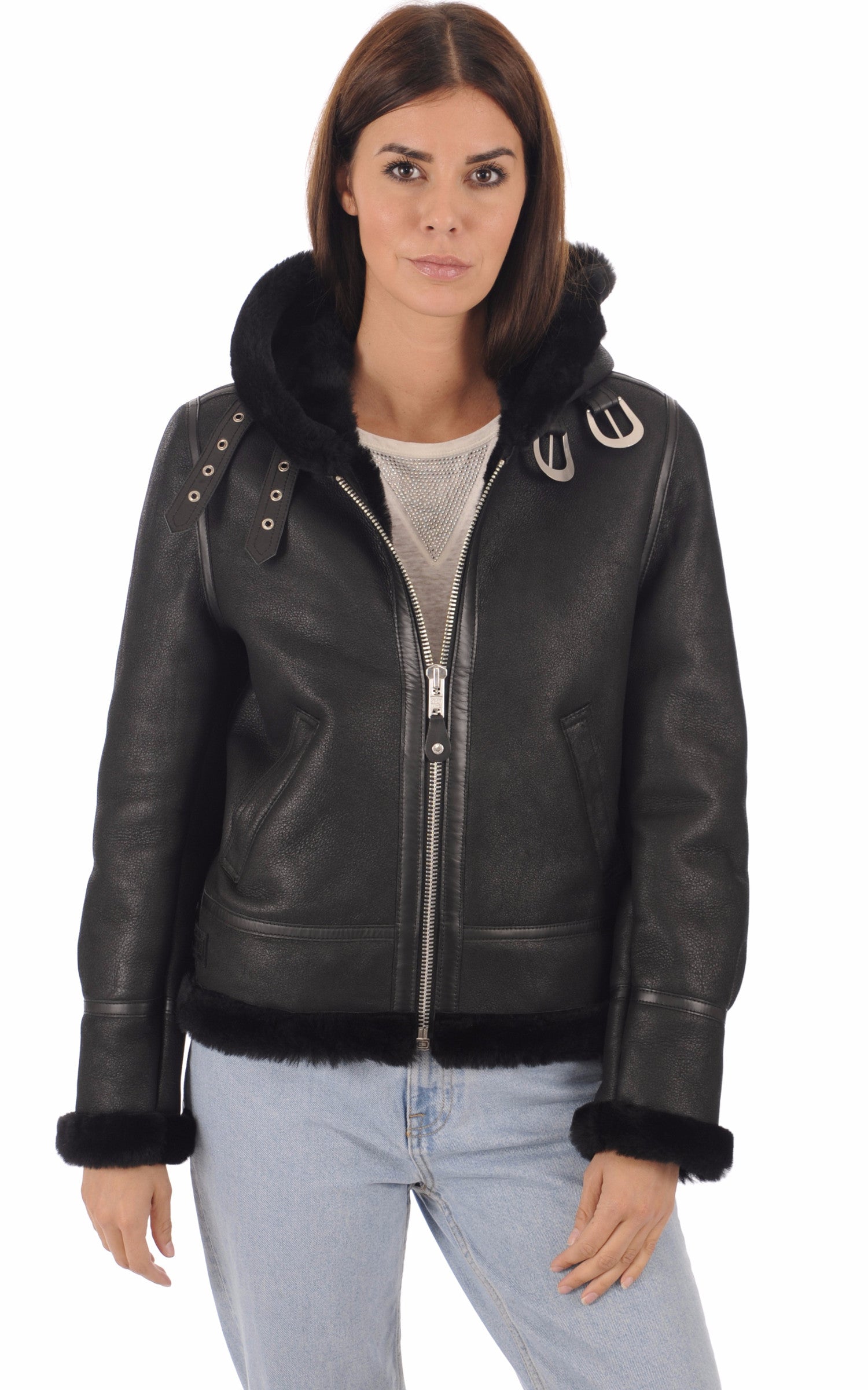 A &quot;LCW1257H&quot; Noir Schott Bombardier Femme closed photo