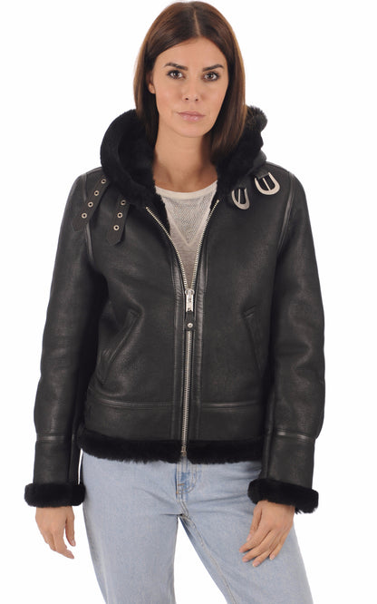 A &quot;LCW1257H&quot; Noir Schott Bombardier Femme closed photo