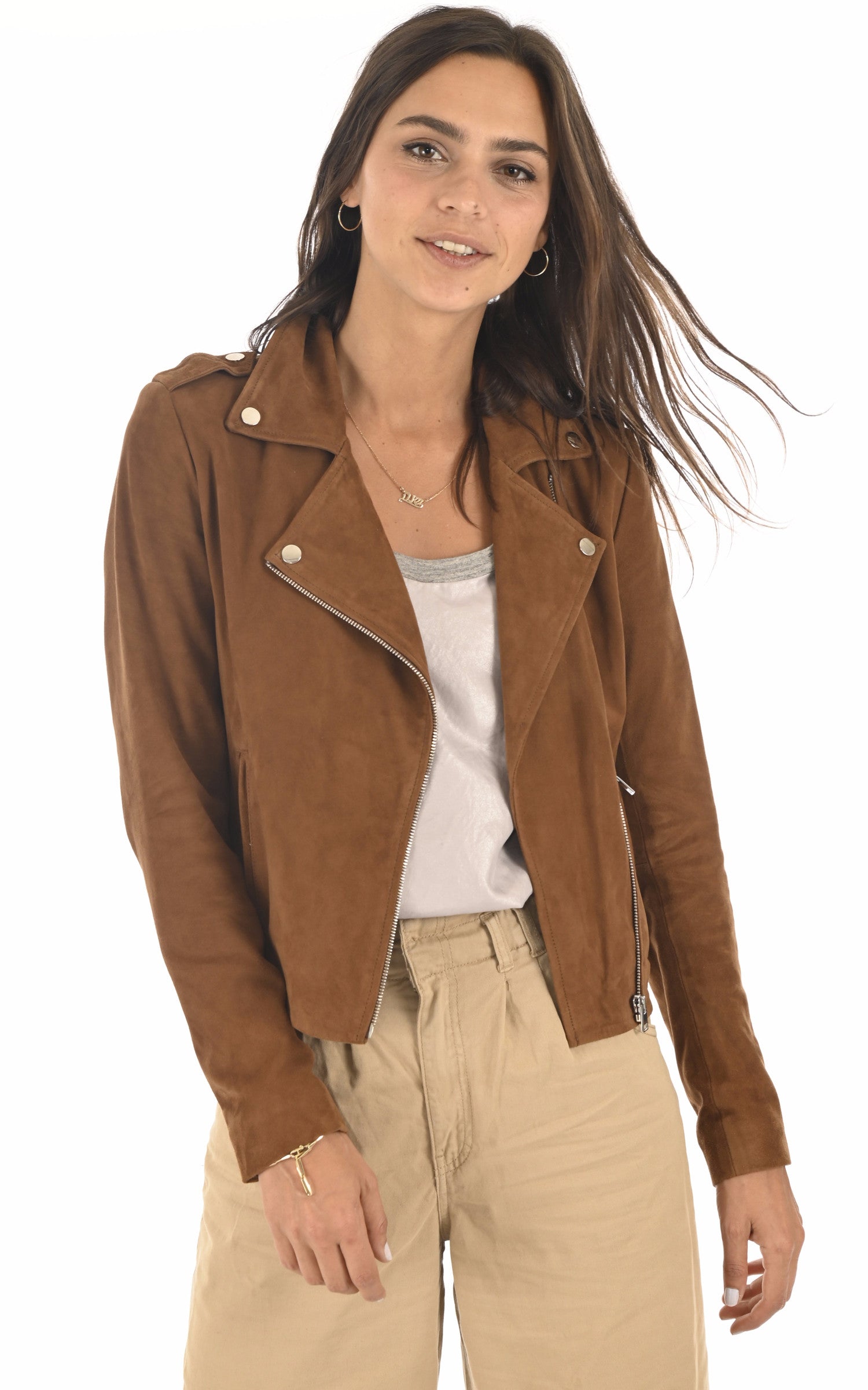 A &quot;CITY GIRL&quot; Cognac Serge Pariente Blouson Femme opened photo