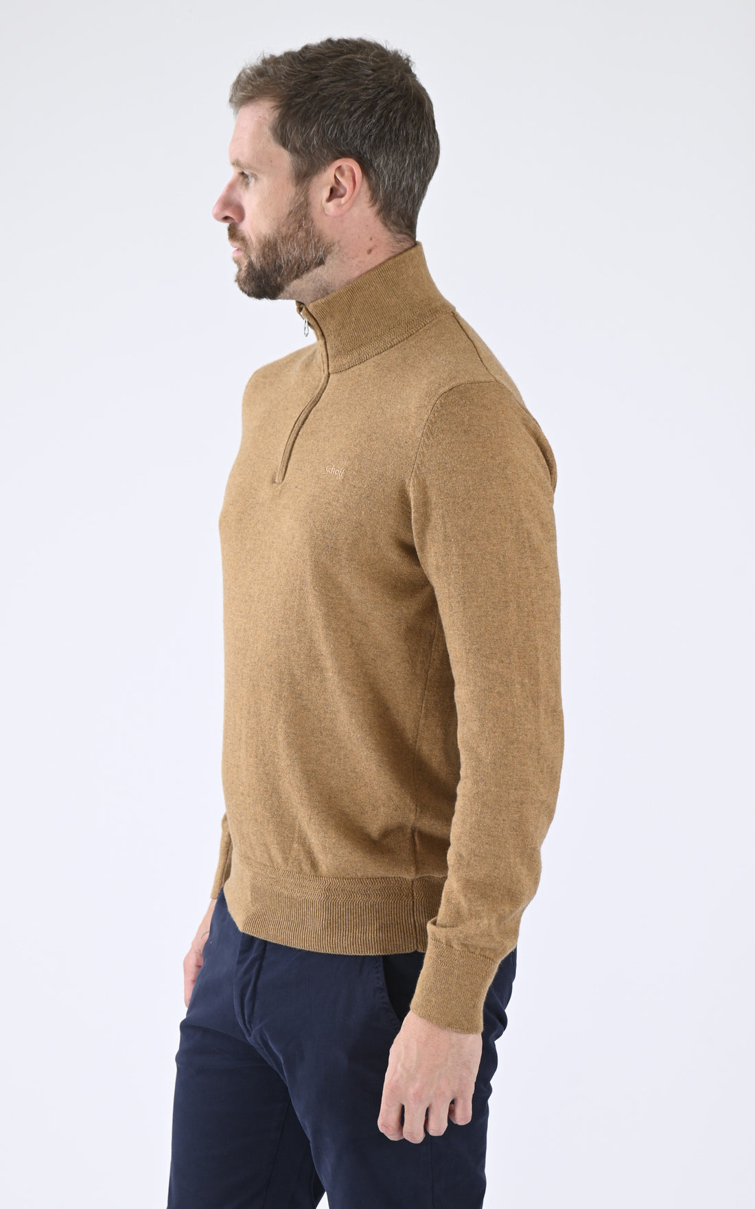 A &quot;PL BEAL 8&quot; Camel Schott Pull Homme opened photo