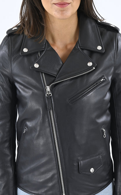 A &quot;LCW 1637X&quot; Noir Schott Perfecto Femme details photo