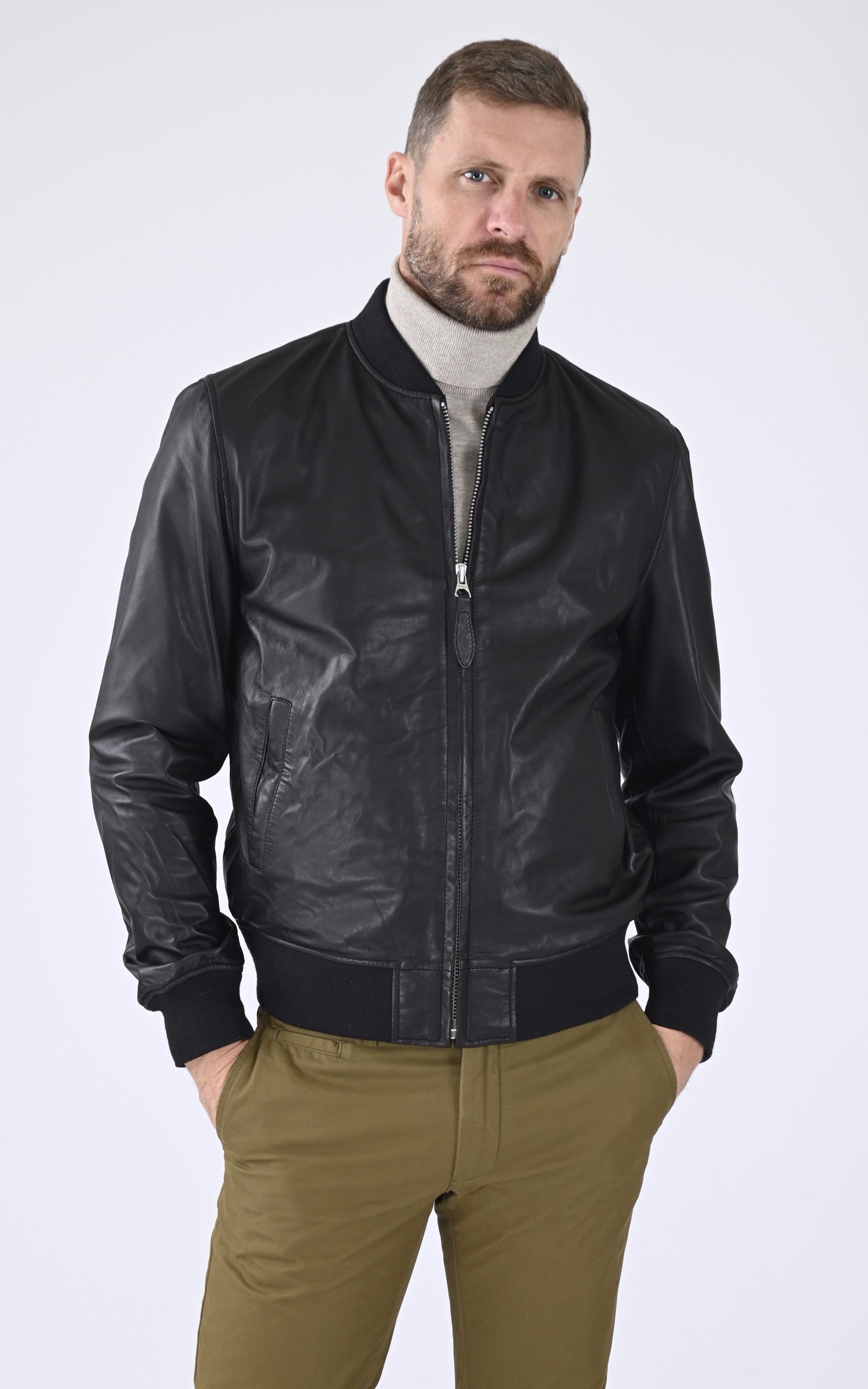 A &quot;LC 300 LAMB&quot; Noir Schott Teddy Homme closed photo