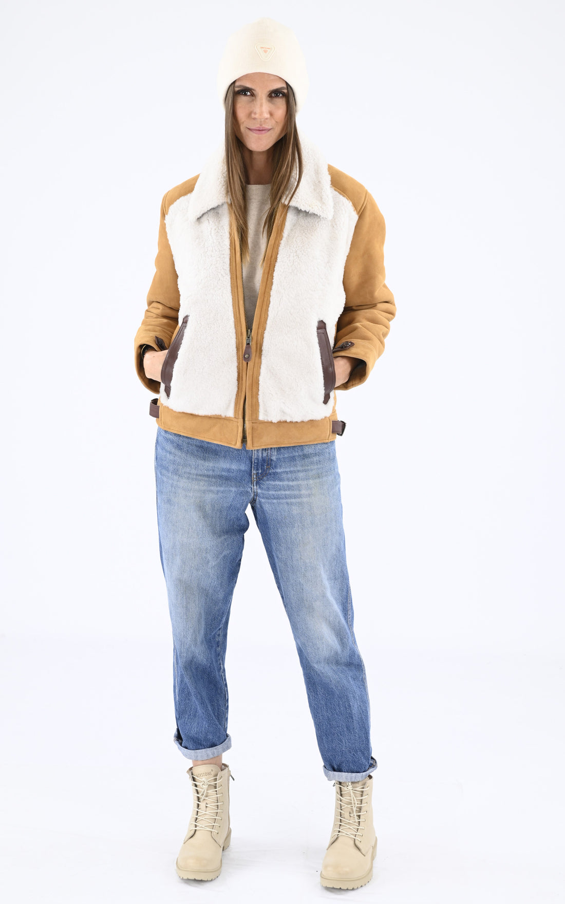 A &quot;LCW HOLLY&quot; Camel Schott Blouson Femme opened photo