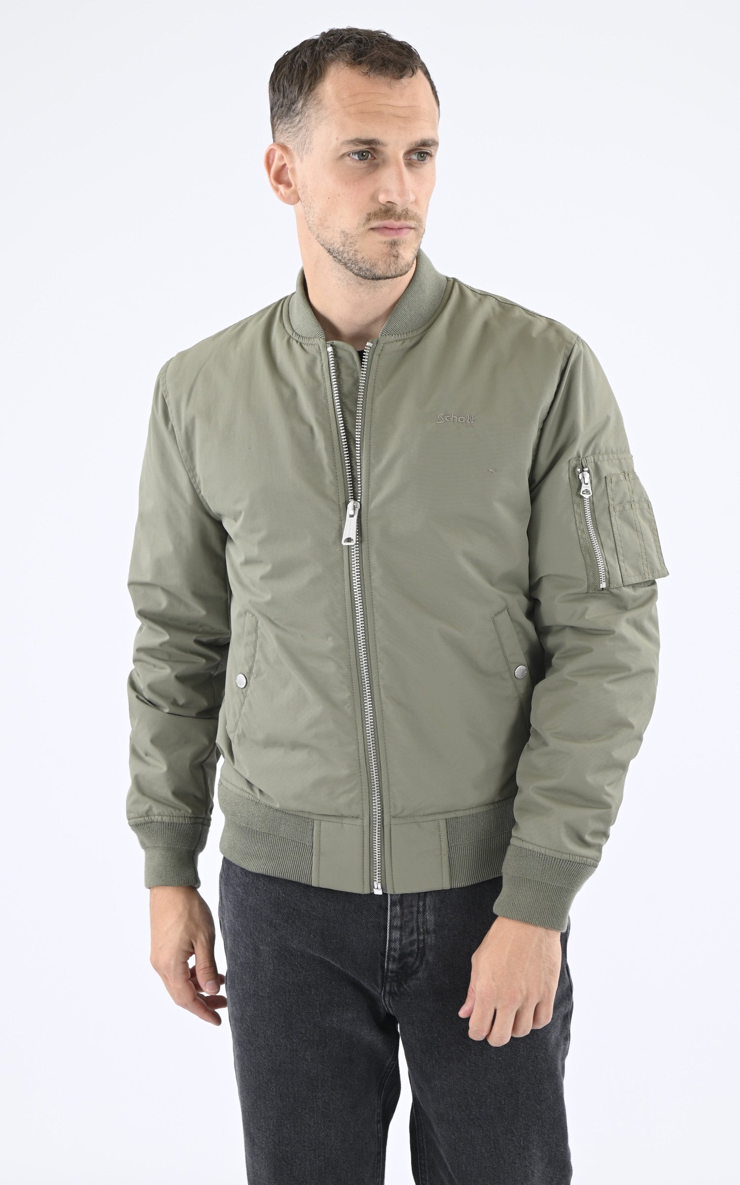 A &quot;AIRKRAFT&quot; Kaki Schott Blouson Homme closed photo