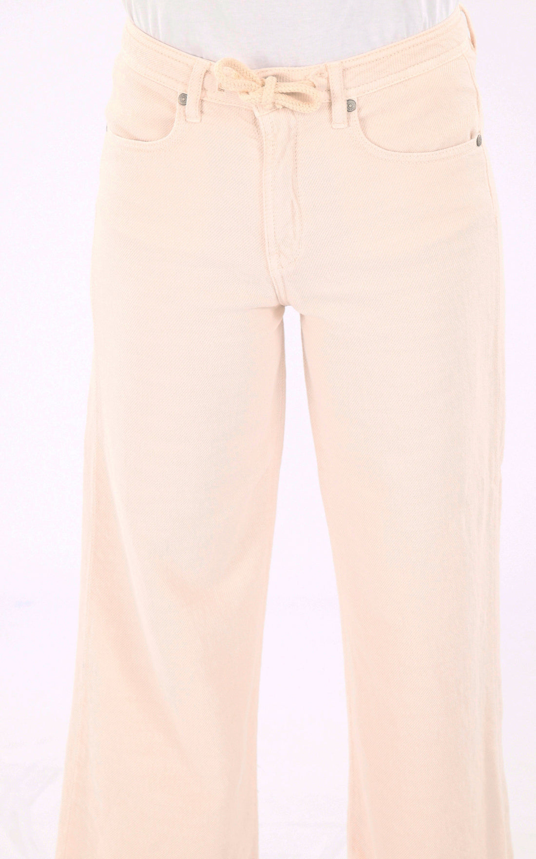 A &quot;AUGUSTE&quot; Beige Denim Studio Pantalon Femme opened photo