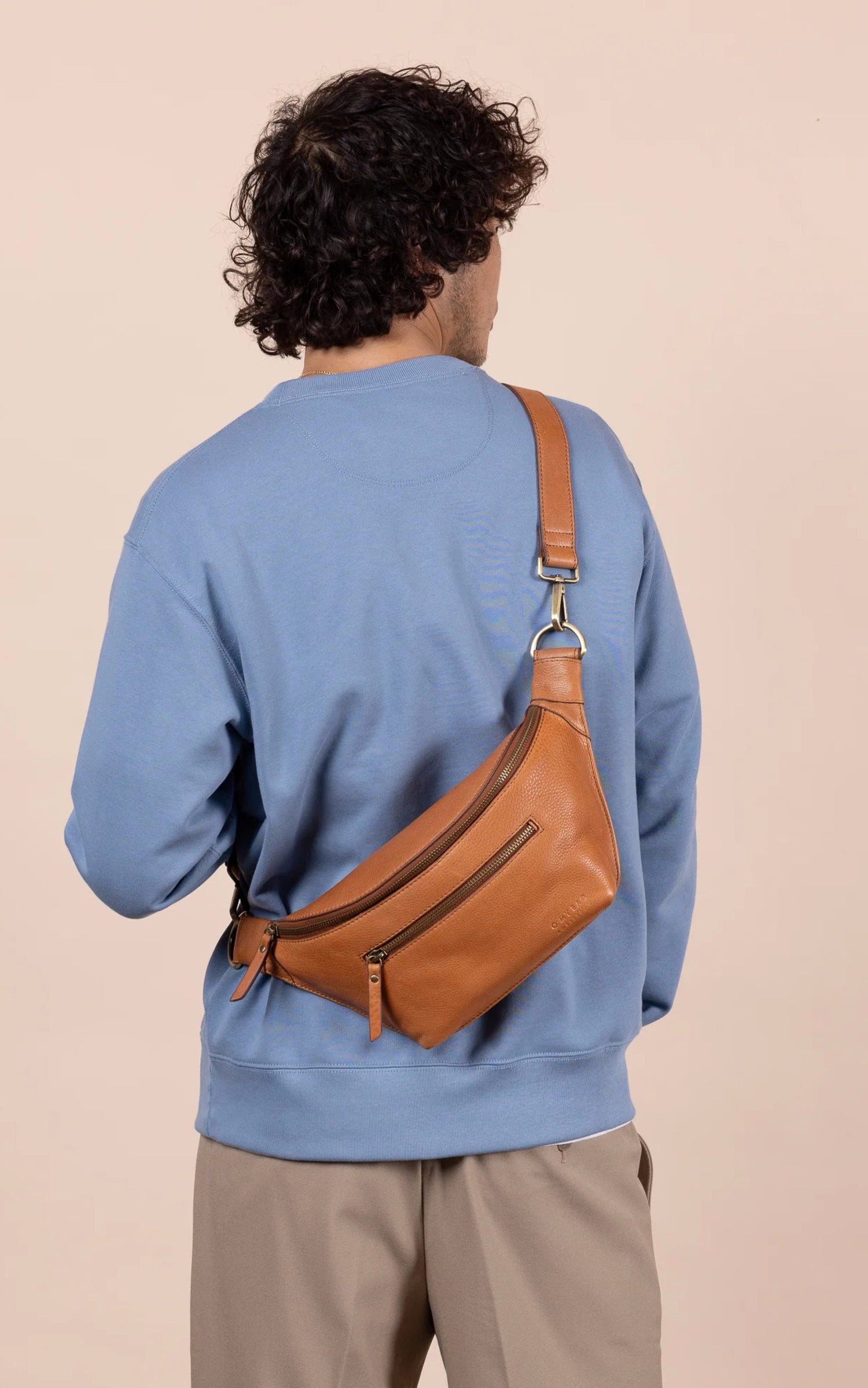 A &quot;DREW BUM BAG&quot; Cognac O my bag sac_banane Mixte interior photo 4