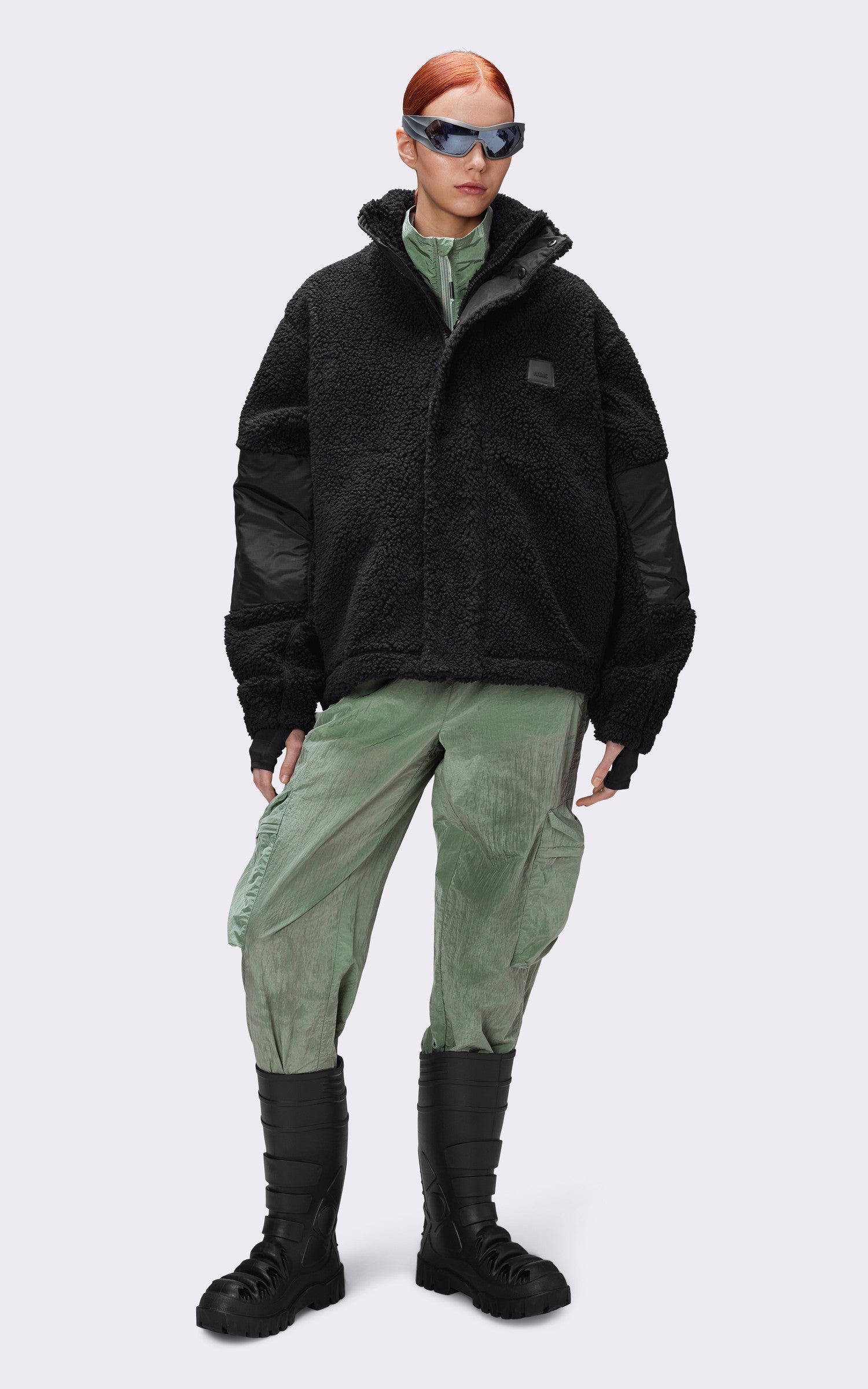 A &quot;18470 KOFU FLEECE JACKET&quot; Noir Rains Blouson Mixte closed photo 2
